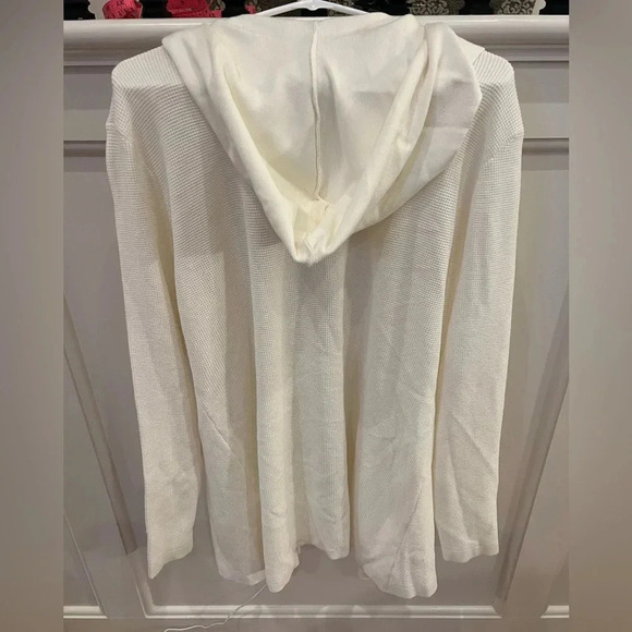 NWT Oat New York Women’s Long Sleeve Hooded Cardigan in Natural Cream - Picture 5 of 7